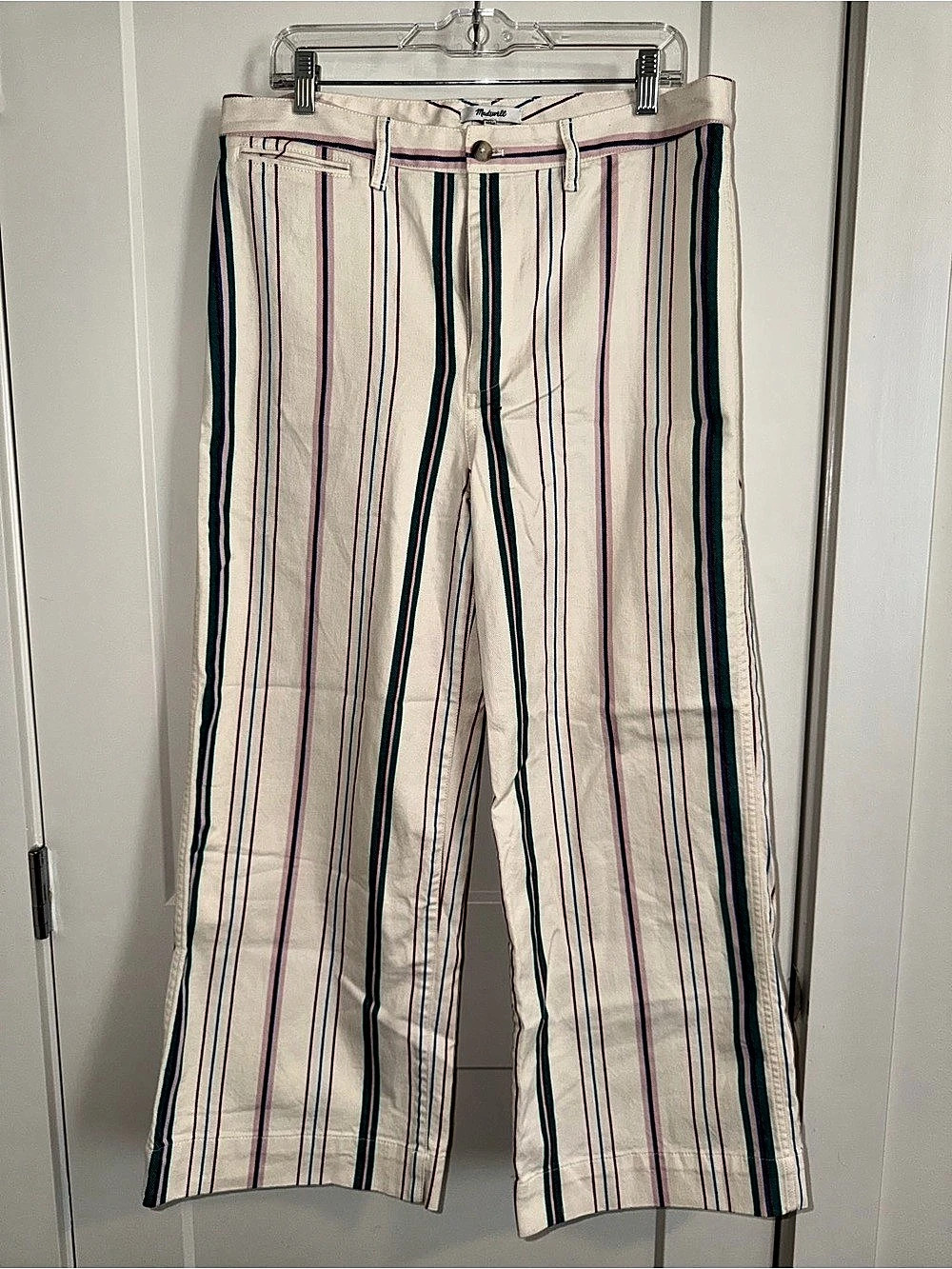 Madewell Wide-Leg Crop Striped Pant